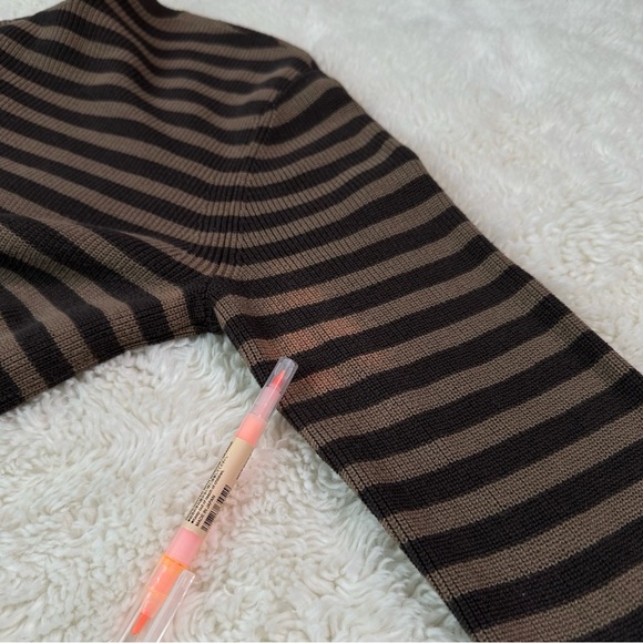 All Saints Men Brown Striped Cotton Crewneck Knit Sweater - Picture 10 of 11